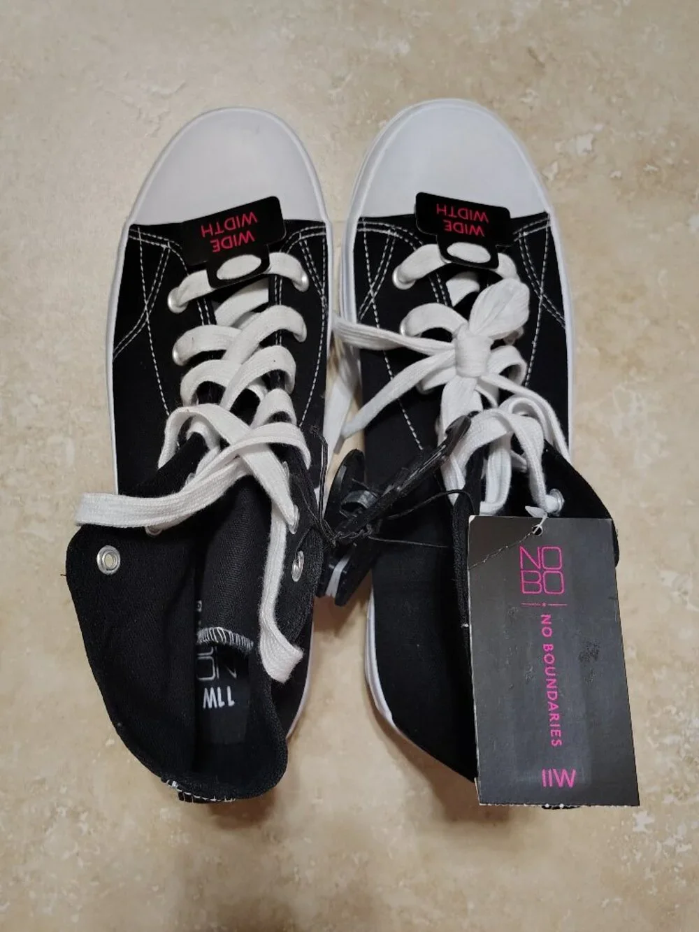 Brand new midnight navy blue No Boundaries lug wide width canvas sneaker size 11